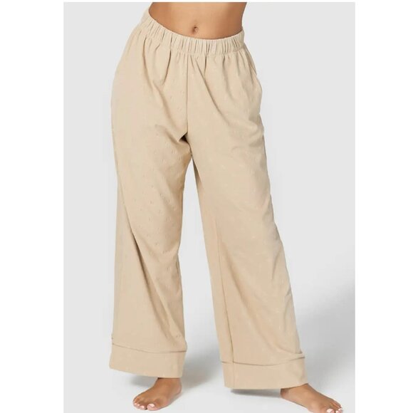 Lounge Luxury Embossed Pajama Trousers in "Mink" - Picture 2 of 5